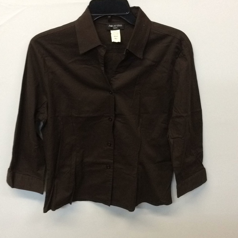 Brown Medium Sharon EnDick Kate Button Down Shirt.